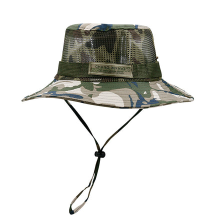 Outdoor Breathable Sun Hat Summer Men's and Women's Mesh Fisherman Hat Mountaineering Fishing Hat Camouflage Hat Sunscreen Hat