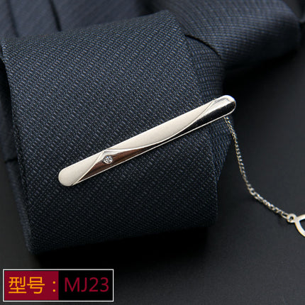 Men's Formal Silver Tie Clip Fashion Simple Boutique Business Tie Clip Professional Security Tie Clip Wholesale