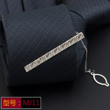 Men's Formal Silver Tie Clip Fashion Simple Boutique Business Tie Clip Professional Security Tie Clip Wholesale
