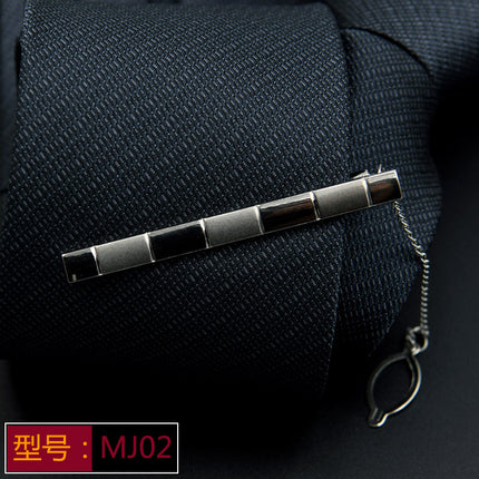 Men's Formal Silver Tie Clip Fashion Simple Boutique Business Tie Clip Professional Security Tie Clip Wholesale