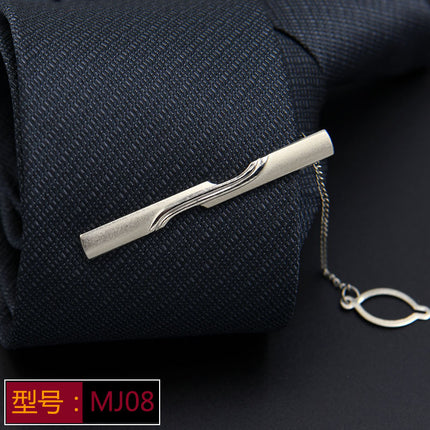 Men's Formal Silver Tie Clip Fashion Simple Boutique Business Tie Clip Professional Security Tie Clip Wholesale