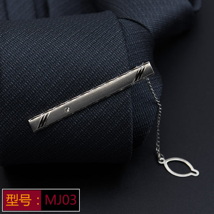 Men's Formal Silver Tie Clip Fashion Simple Boutique Business Tie Clip Professional Security Tie Clip Wholesale
