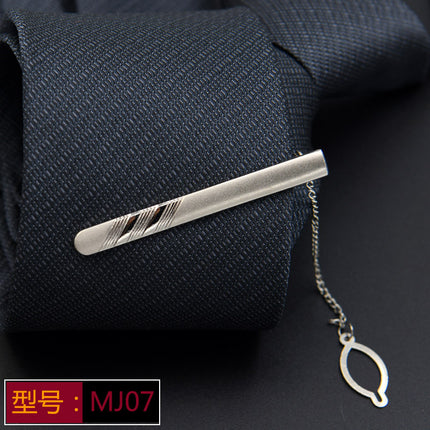Men's Formal Silver Tie Clip Fashion Simple Boutique Business Tie Clip Professional Security Tie Clip Wholesale