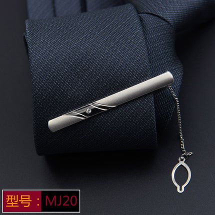 Men's Formal Silver Tie Clip Fashion Simple Boutique Business Tie Clip Professional Security Tie Clip Wholesale