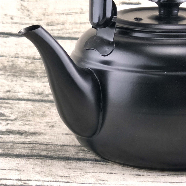 Factory wholesale stainless steel kettle black classic household compact simple teapot restaurant with filter teapot