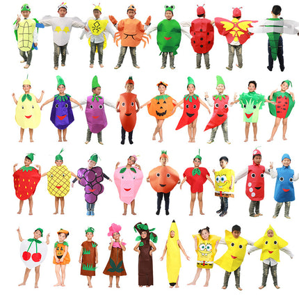 children's party catwalk clothes children's fruit clothing homemade eco-friendly clothing strawberry suit diy handmade clothing