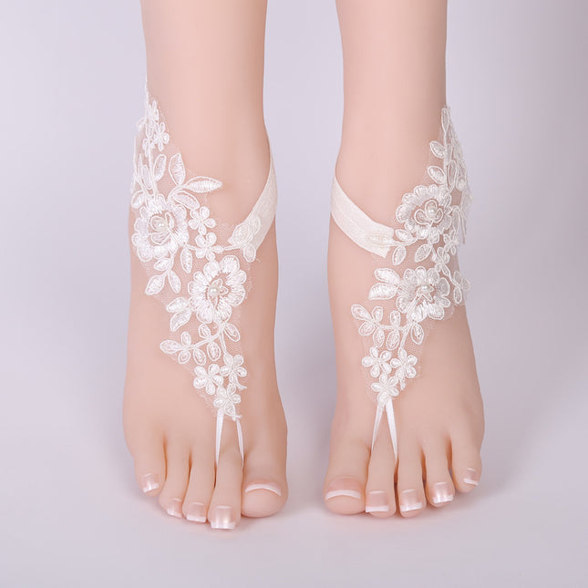 European and American National Wind even finger foot chain lace embroidered foot chain Bride wedding supplies manufacturers wholesale