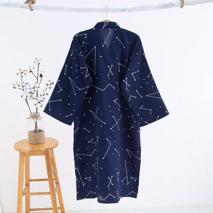 Wholesale Women's Japanese Double Gauze Kimono Nightgown Spring and Summer Home Bathing Clothes Sweat Clothes Single Piece