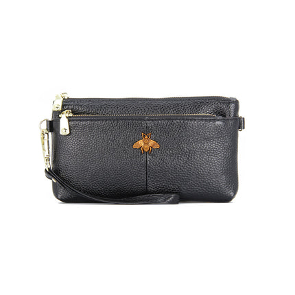 First Layer Cowhide Women's Clutch Bag European and American Retro Fashion Simple Long Wallet Long Leather Wrist Phone Bag