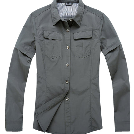 Outdoor climbing men's and women's quick-drying clothes quick-drying shirt detachable sports breathable fishing clothes factory wholesale