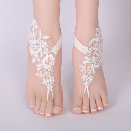 European and American National Wind even finger foot chain lace embroidered foot chain Bride wedding supplies manufacturers wholesale