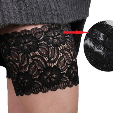 European and American Silicone Non-slip Lace Socks Stretch Flower Lace Thigh Anti-friction Thigh Cover