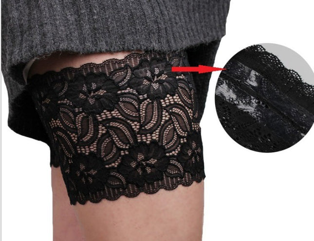 European and American Silicone Non-slip Lace Socks Stretch Flower Lace Thigh Anti-friction Thigh Cover