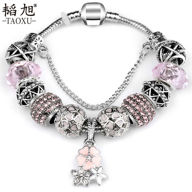 AliExpress Cross-border European and American Creative Jewelry Fashion DIY Crystal Beaded Bracelet Crystal Bracelet Ladies Jewelry