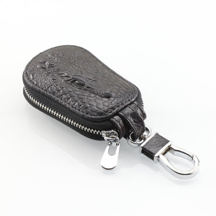 Crocodile pattern car key bag crocodile head car key bag head layer cowhide key bag protective cover unisex