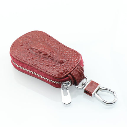 Crocodile pattern car key bag crocodile head car key bag head layer cowhide key bag protective cover unisex