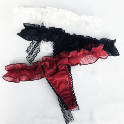 Korean Style Sexy Half-cooked Style Low Waist Charming Women's Underwear Girl's Bow Thong T-pants T-BACK