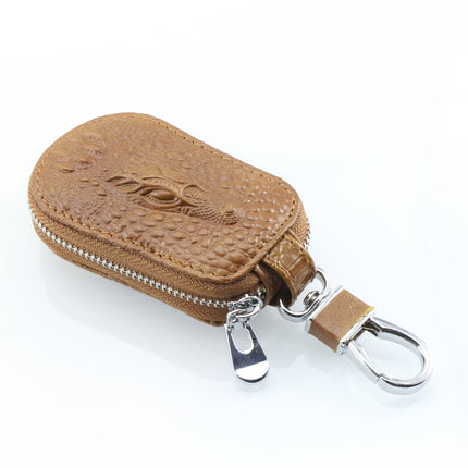 Crocodile pattern car key bag crocodile head car key bag head layer cowhide key bag protective cover unisex