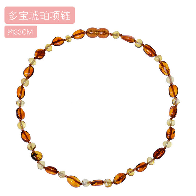 Natural Baltic Amber Baby Necklace Handmade Geometric Kids Jewelry 14k Wedding Gift / Collier Bébé Ambre Baltique Naturel Fait Main Géométrique Bijou Enfant 14k Cadeau Mariage