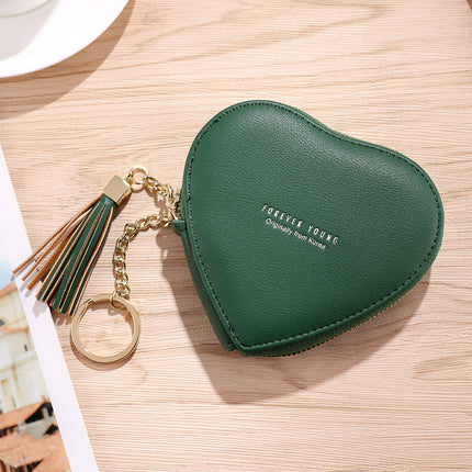2023 New Korean Style Cute Small Coin Purse Heart Keychain Women's Wallet Coin Bag Mini Love Key