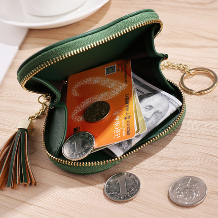 2023 New Korean Style Cute Small Coin Purse Heart Keychain Women's Wallet Coin Bag Mini Love Key