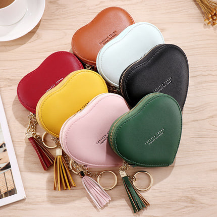 2023 New Korean Style Cute Small Coin Purse Heart Keychain Women's Wallet Coin Bag Mini Love Key