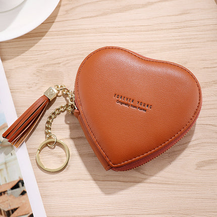 2023 New Korean Style Cute Small Coin Purse Heart Keychain Women's Wallet Coin Bag Mini Love Key