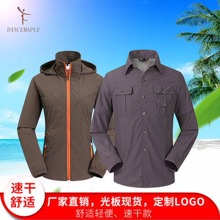 Outdoor climbing men's and women's quick-drying clothes quick-drying shirt detachable sports breathable fishing clothes factory wholesale