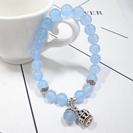 Korean Style Cat's Eye Bracelet Crown Pendant Bracelet Student Crystal Bracelet Bracelet Wholesale Bracelet Niche Korea