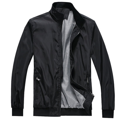 Explosions wish Spring and Autumn Casual Business Jacket Men's Jacket Young and Middle-aged Group logo Shrimp Skin Southeast Asia Independent Station