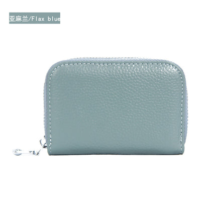 Foreign Trade Top Layer Cowhide Organ Genuine Leather Card Bag Multi-Card Bits Large Capacity RFID Anti-degaussing Men's Certificate Card Cover Women