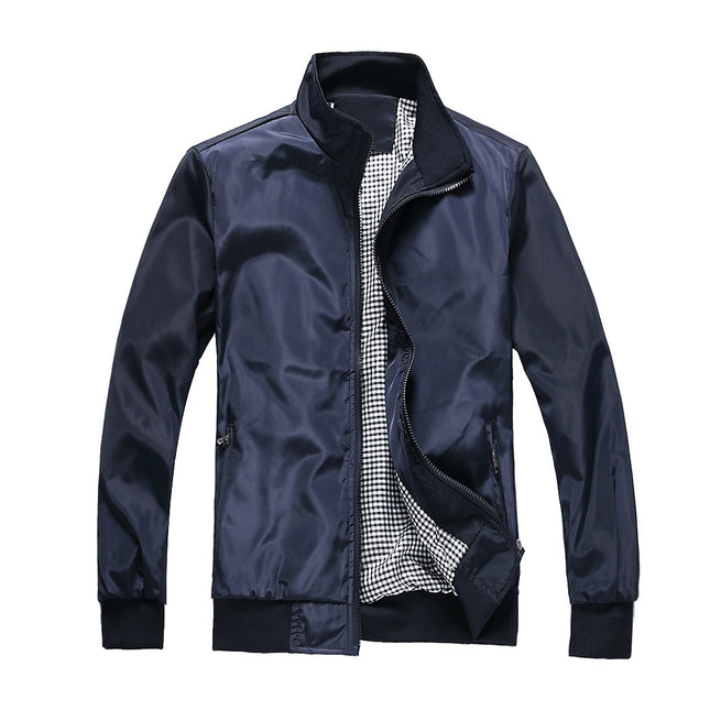 Explosions wish Spring and Autumn Casual Business Jacket Men's Jacket Young and Middle-aged Group logo Shrimp Skin Southeast Asia Independent Station