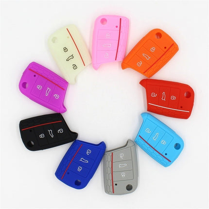Suitable for Volkswagen 2017 GOLF 3 fold 3 key honeycomb silicone car key Case Factory spot direct sales