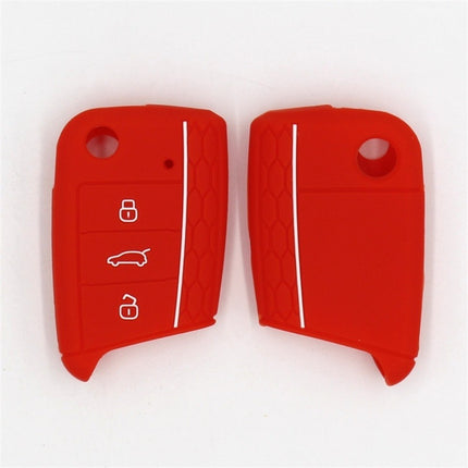 Suitable for Volkswagen 2017 GOLF 3 fold 3 key honeycomb silicone car key Case Factory spot direct sales