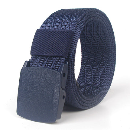 Casual Smooth Buckle Nylon Belt Men and Women Thickened POM Security Jacquard Pants Belt Tactical Wholesale All-match