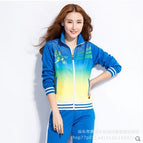 Chinese Dream Women Blue Coat Blue Pants / M