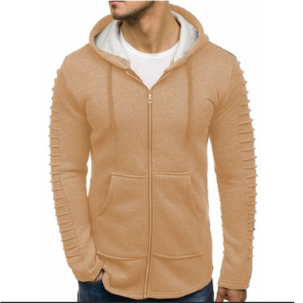 2018, Amazon AliExpress EBAY foreign trade explosions men's pullover sweater striped pleated long sleeve hoodie