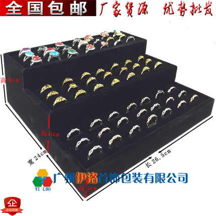Black High-End Three-Layer Bracelet Display Bracelet Rack Jewelry Tray Ring Earrings Storage Rack Props