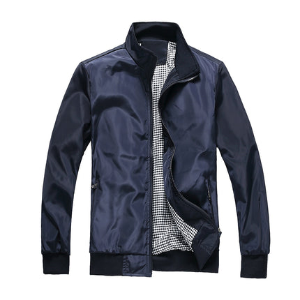 Explosions wish Spring and Autumn Casual Business Jacket Men's Jacket Young and Middle-aged Group logo Shrimp Skin Southeast Asia Independent Station