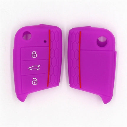 Suitable for Volkswagen 2017 GOLF 3 fold 3 key honeycomb silicone car key Case Factory spot direct sales