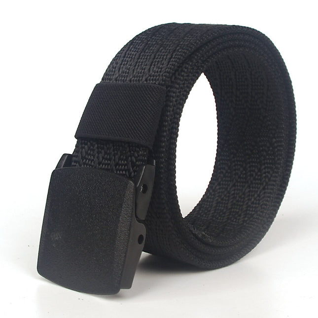 Casual Smooth Buckle Nylon Belt Men and Women Thickened POM Security Jacquard Pants Belt Tactical Wholesale All-match