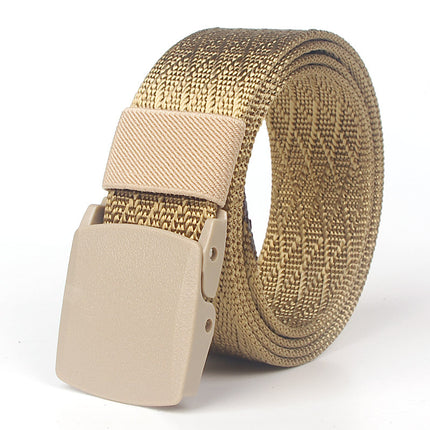 Casual Smooth Buckle Nylon Belt Men and Women Thickened POM Security Jacquard Pants Belt Tactical Wholesale All-match