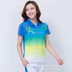 Chinese Dream Women's Blue Short-sleeved White Pants / M