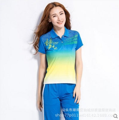 Chinese Dream Team Sportswear Men's and Women's Summer Short-sleeved Half-sleeved School Games Jiamusi Square Dance Hiking Team Suit