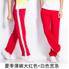 Summer thin Big Red + white wide strip / Female M
