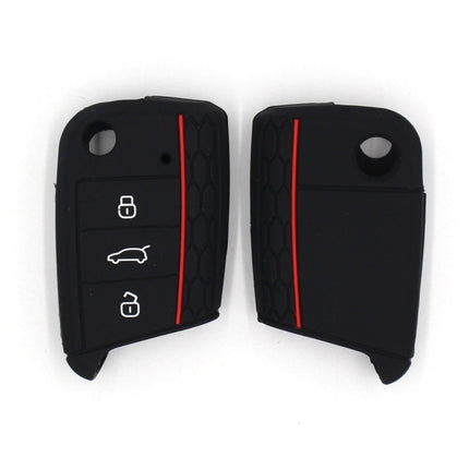 Suitable for Volkswagen 2017 GOLF 3 fold 3 key honeycomb silicone car key Case Factory spot direct sales