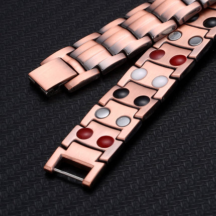 Negative Ion Cross Border Men Women Copper Magnetic Bracelet Double Row Magnet Healthy Energy Bracelet DZG266