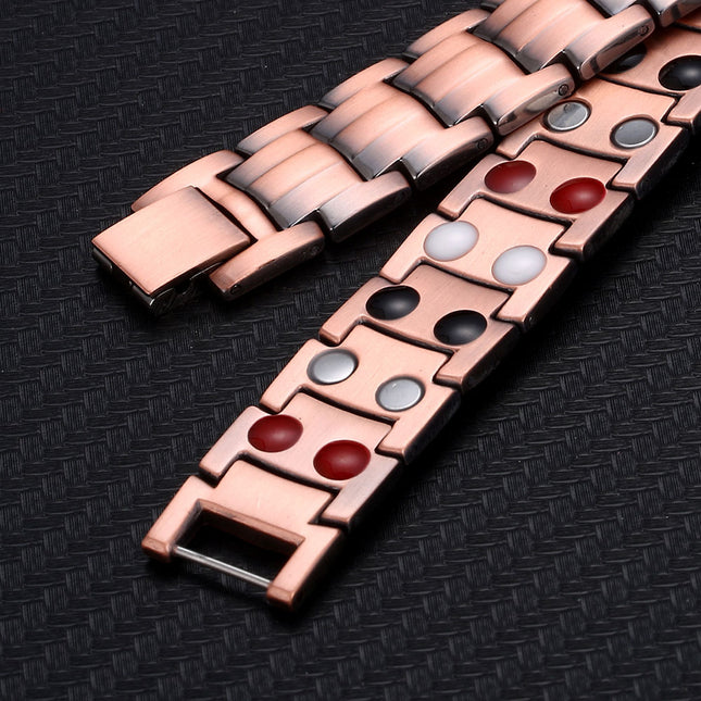 Negative Ion Cross Border Men Women Copper Magnetic Bracelet Double Row Magnet Healthy Energy Bracelet DZG266