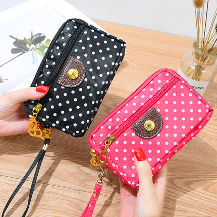 Four Zipper Nylon Cloth Hand-Held Short Wallet Women's Coin Key Large Screen Mobile Phone Wrist Small Bag Sports Versatile