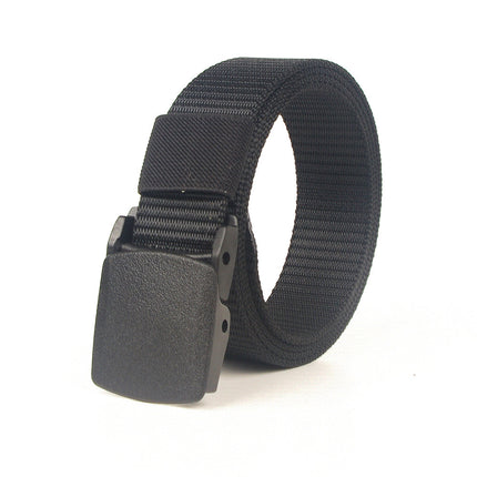Security check nylon thin belt women and men plastic buckle outdoor sports students wholesale casual pants belt cross-border